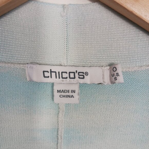 Chico's  Cardigan, Spun Rayon, Hanky Hem, Ombre Ocean Blues,  Small, Light Knit - Picture 2 of 10